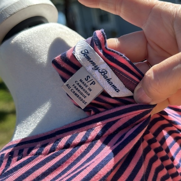 Tommy Bahama Cassia Striped T-shirt Dress Causal Tutti Frutti Small P - Picture 7 of 7